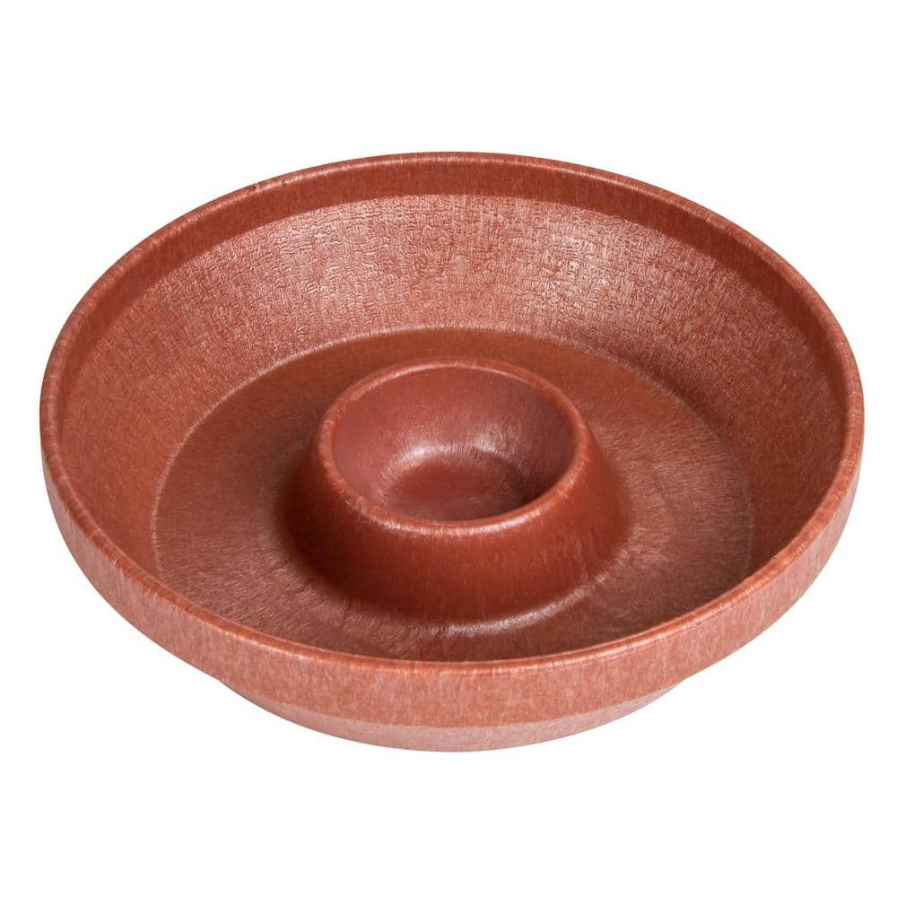 10.5 in. Brown Plastic Circular Tortilla Chip and Salsa Bowl (2-Pieces) - Hercitys