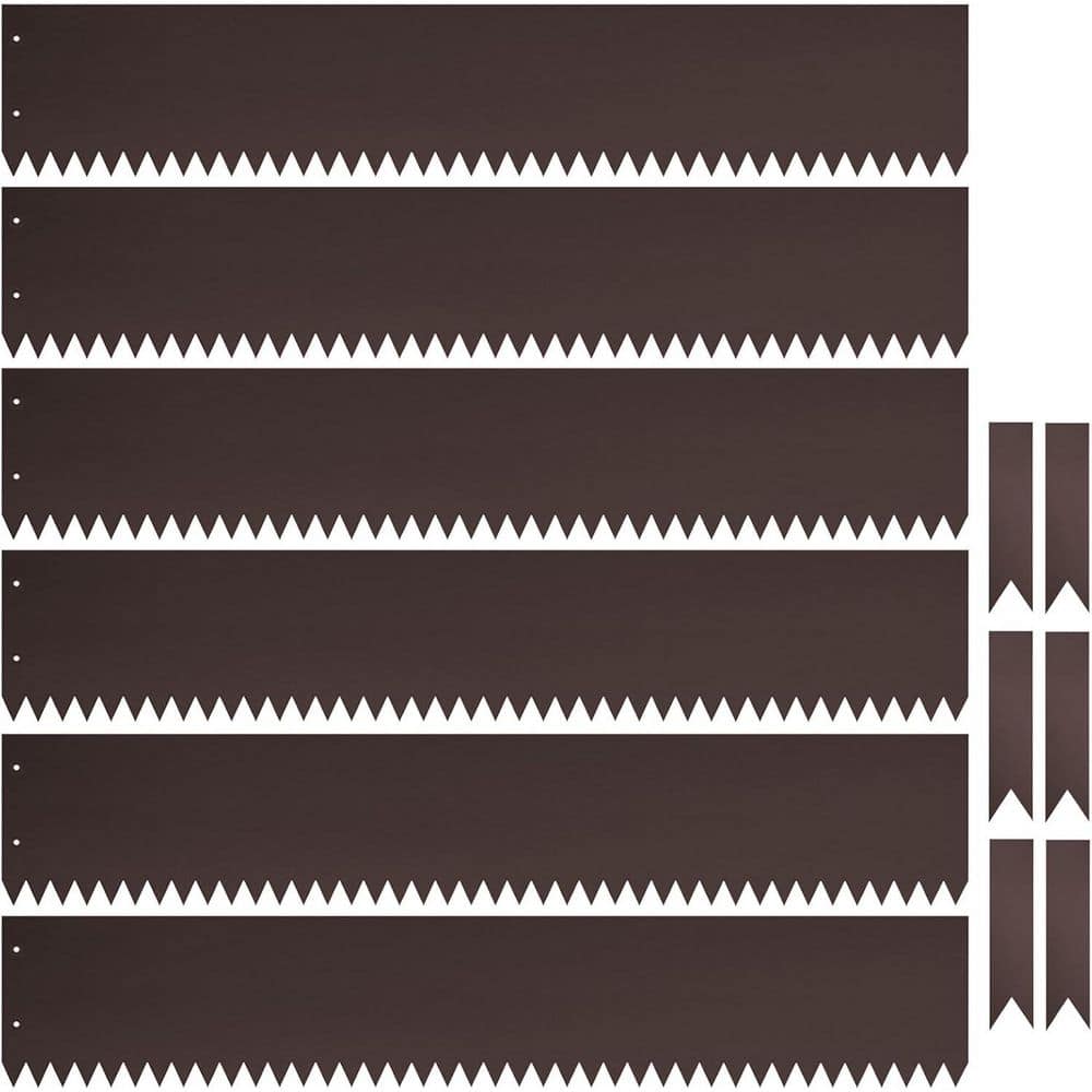 40 x 8 in. Brown Hammer in Metal Landscape Edging for Landscaping, 6-Pack - Hercitys