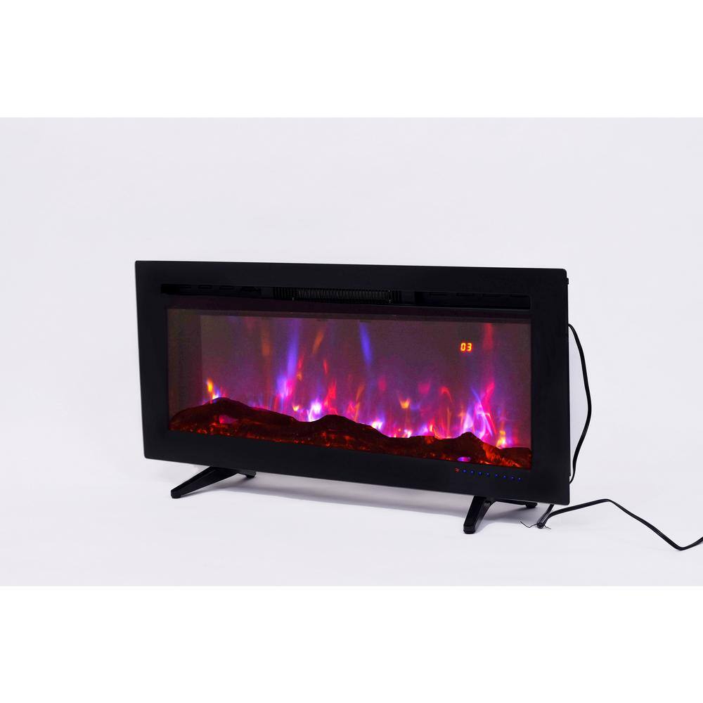 42.5 in. Wall Mount Electric Fireplace in Black finish - Hercitys
