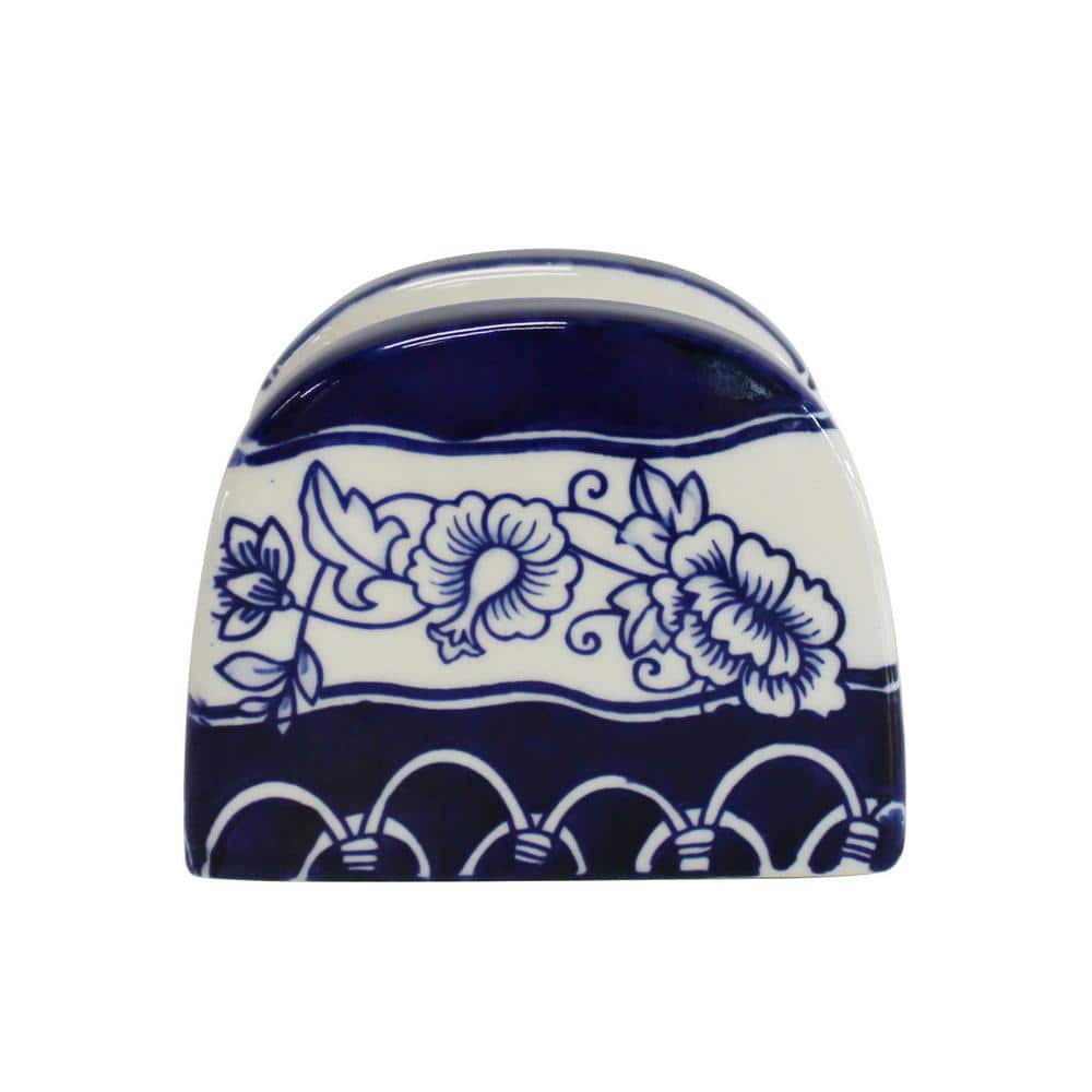 3-Piece Blue Garden Table Accessory Set (Salt and Pepper Shakers and Napkin Holder) - Hercitys