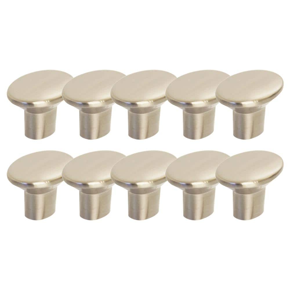 1.43 in. Mesa Brushed Nickel Cabinet Knob (10-Pack) - Hercitys