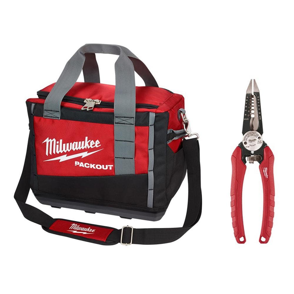 15 in. PACKOUT Tool Bag/Tote with 6-in-1 Wire Stripper Pliers - Hercitys
