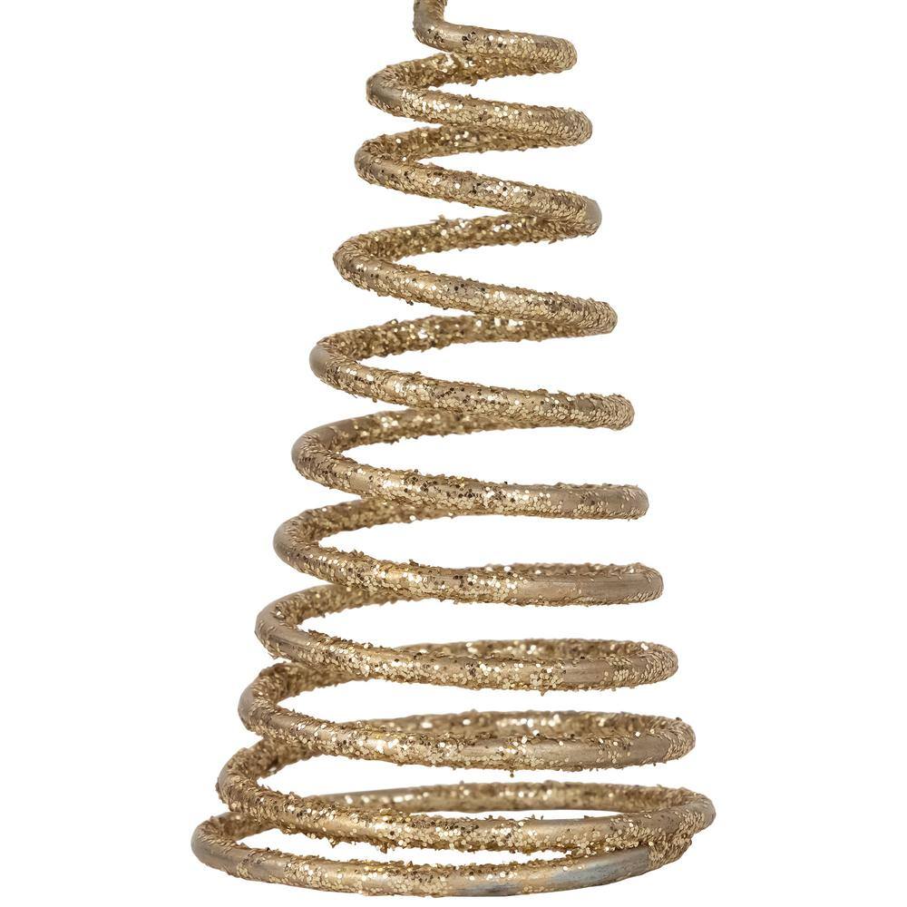 12 in. LED Lighted B/O Gold Glittered Geometric Star Tree Topper – White Lights - Hercitys