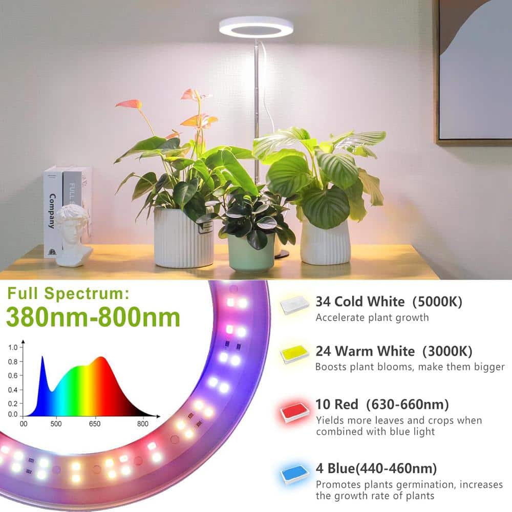 100-Watt Specialty Code Grow LED Light Bulb White Full Spectrum Desk Growth Lamp w/ Automatic Timer 4H/8H/12H, 72-Pack - Hercitys