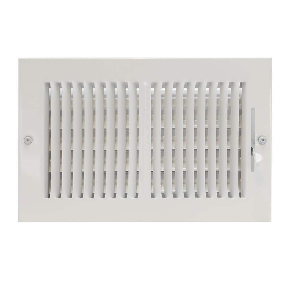 10 in. x 6 in. 2-Way Steel Wall/Ceiling Register , White - Hercitys