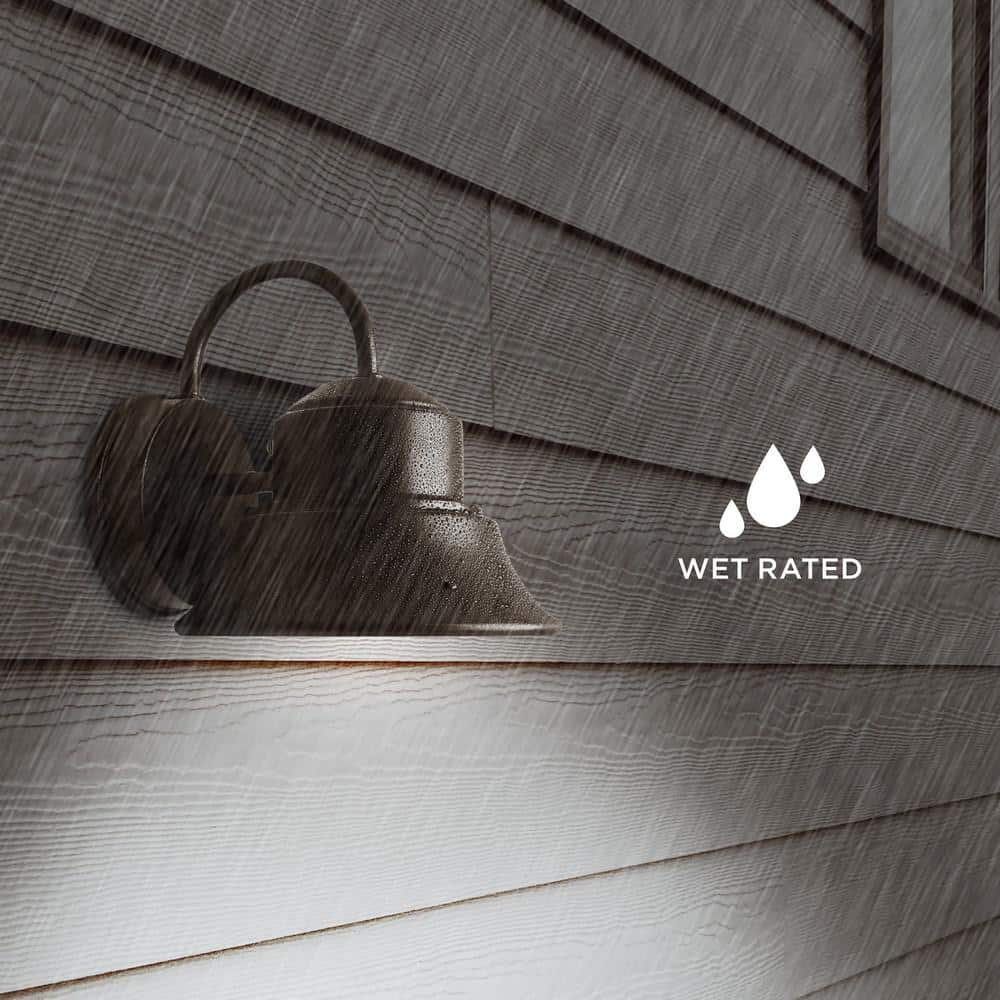 1000 Lumen Integrated LED Bronze Dusk to Dawn Bell Wall Light, 4000K - Hercitys