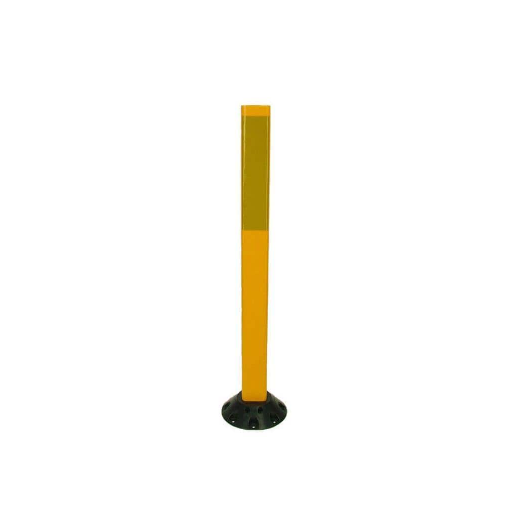 36 in. Yellow Delineator Post and Base with 3 in. x 12 in. High-Intensity Strip - Hercitys