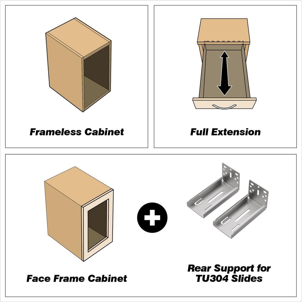 (Pair) 22 in. (550 mm) Stainless Steel Full Extension Side Mount Soft-Close Ball Bearing Drawer Slides - Hercitys