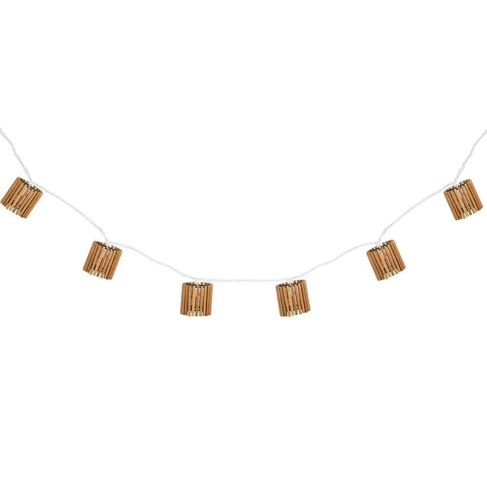 10-Light Clear Tiki Bamboo Summer Garden Patio Christmas Mini Incandescent Lights with White Wire - Hercitys