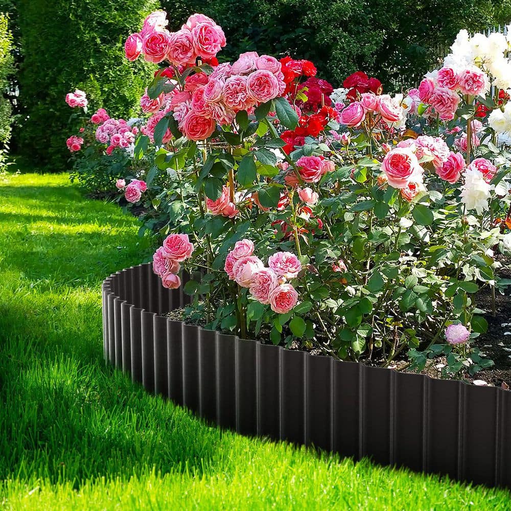 4″ x 10′ Black Corrugated Metal Garden Edging Landscape Edging Border for Lawn Flower Bed Garden Fence Paver Edging - Hercitys