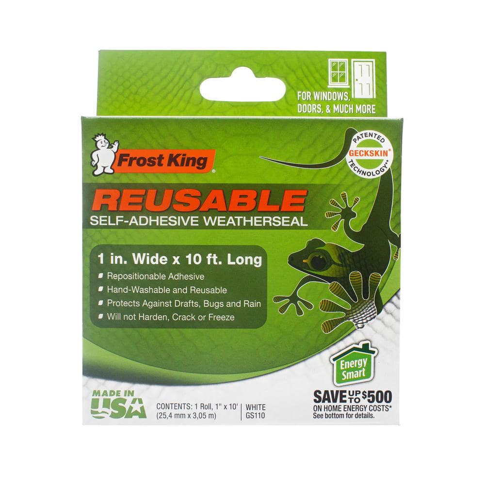 1 in. x 1/4 in. x 10 ft. White EZSuperSeal No Mistake Weatherstrip Tape - Hercitys