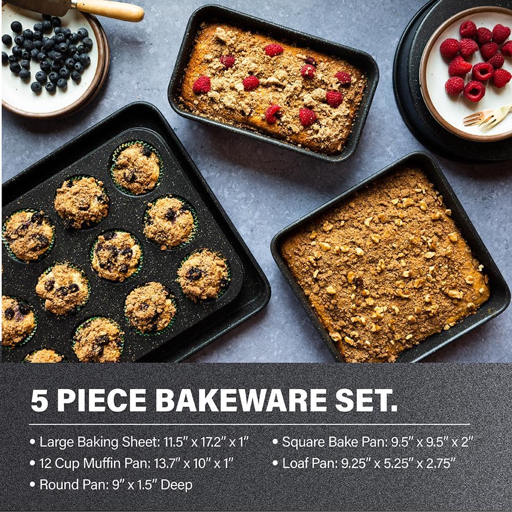 20-Piece Aluminum Ultra-Durable Non-Stick Diamond Infused Cookware and Bakeware Set - Hercitys