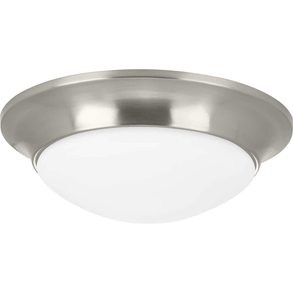 11-1/2 in. 1-Light Brushed Nickel Etched Glass Flush Mount - Hercitys