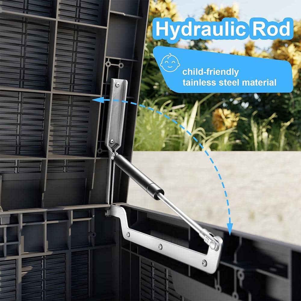 100 gal. Black Resin Outdoor Storage Deck Box - Hercitys