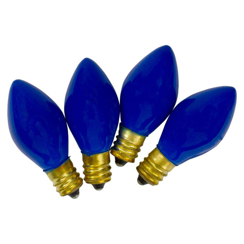 2 in. C7 Blue Opaque Christmas Replacement Bulbs (Pack of 4) - Hercitys