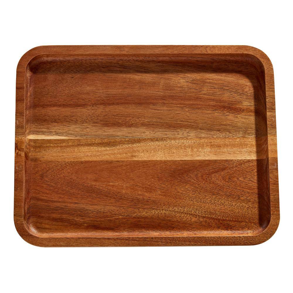 11 x 14 in. Build-A-Board Acacia Cutting Board with Built-in Compartments and Clear Locking Lid with White Handles - Hercitys