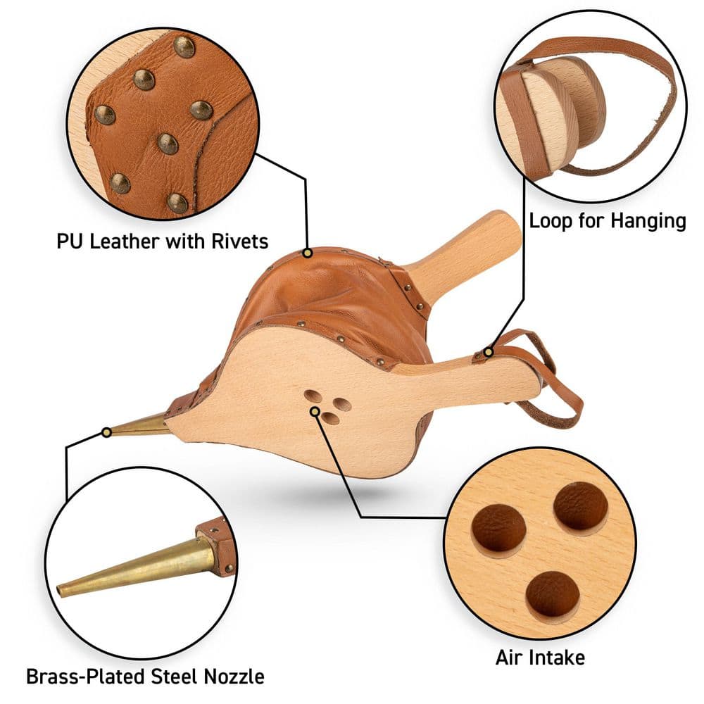 18.75 in. Large Fireplace Bellows - Hercitys