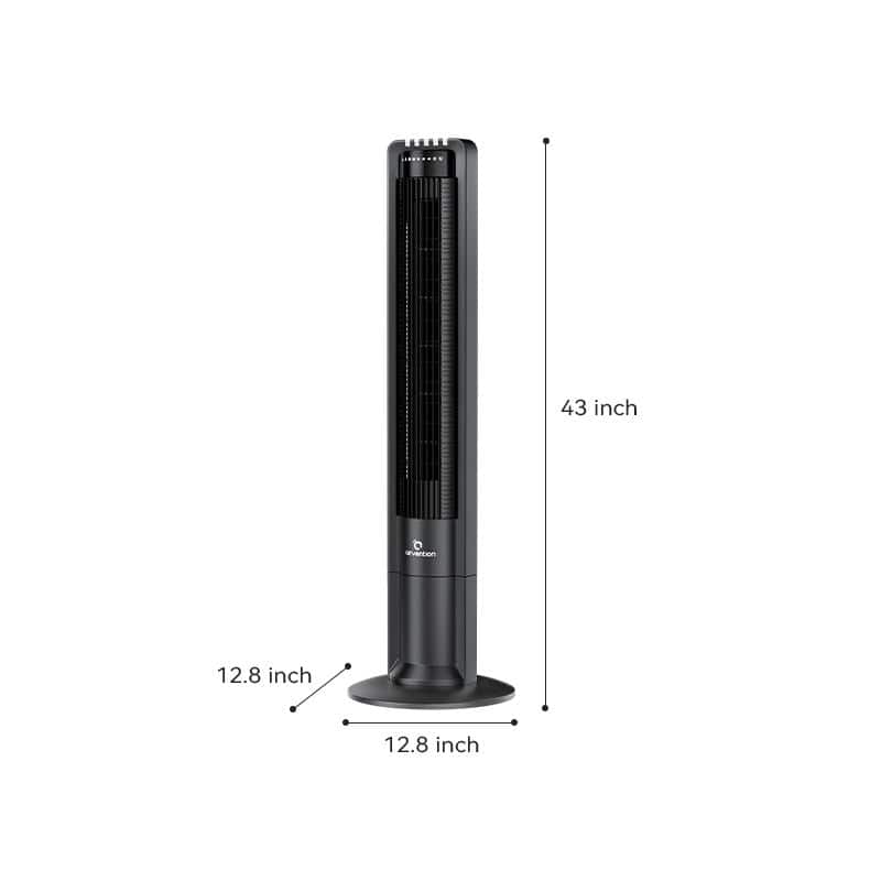 42 in. Tower Fan in Black with Oscillating, Remote Control, Sleep wind, Timer - Hercitys