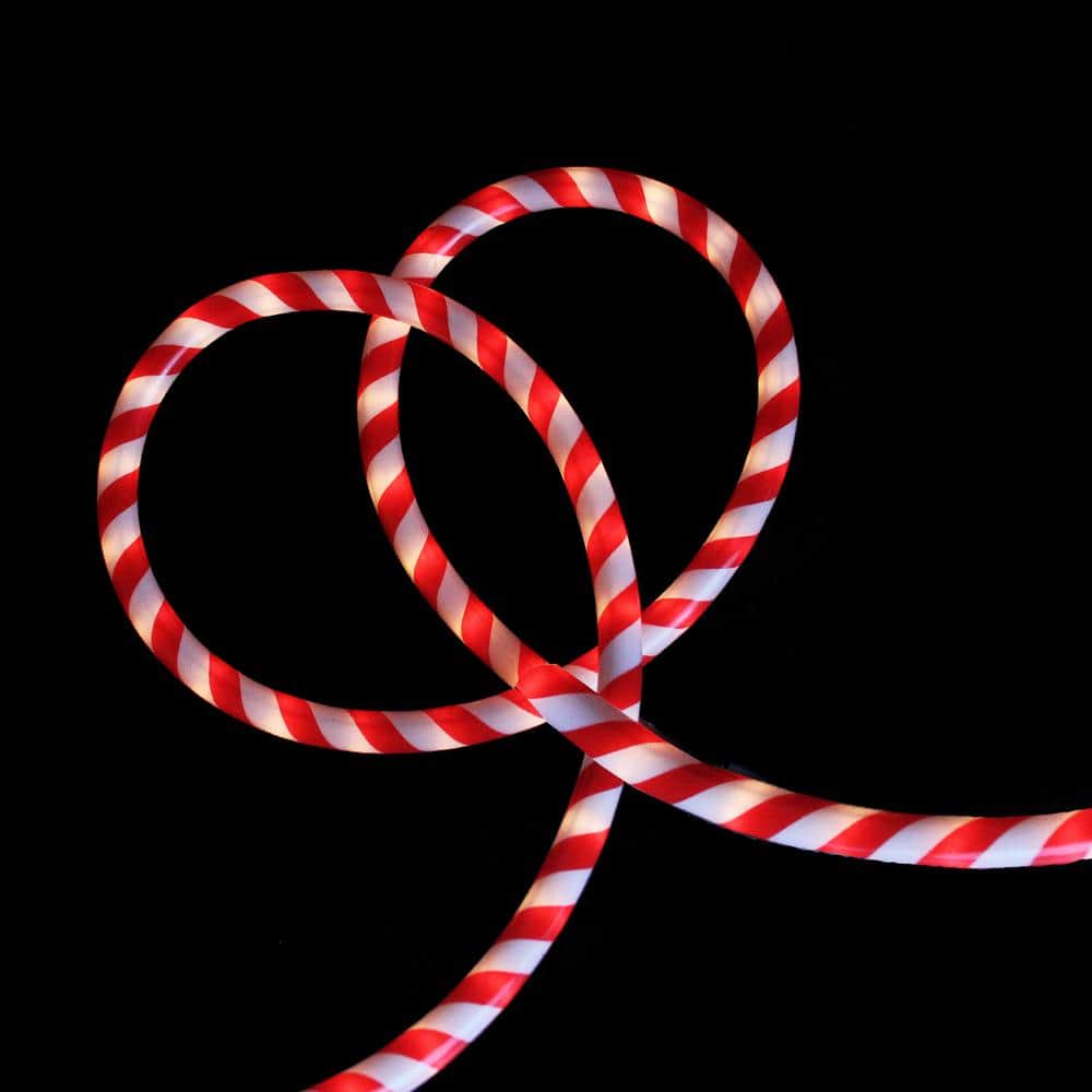 18 ft. 108-Light Red and White Striped Candy Cane Incandescent Christmas Rope Light - Hercitys