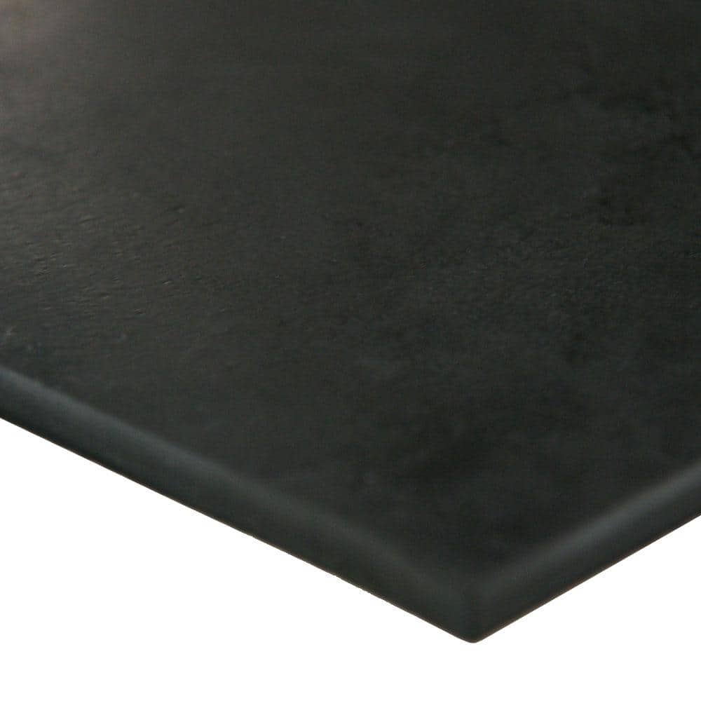 50A Durometer Neoprene Sheet 1 in. Thick x 2 in. Width x 36 in. Length Smooth Finish Black Rubber Sheet (0.5 sq. ft.) - Hercitys