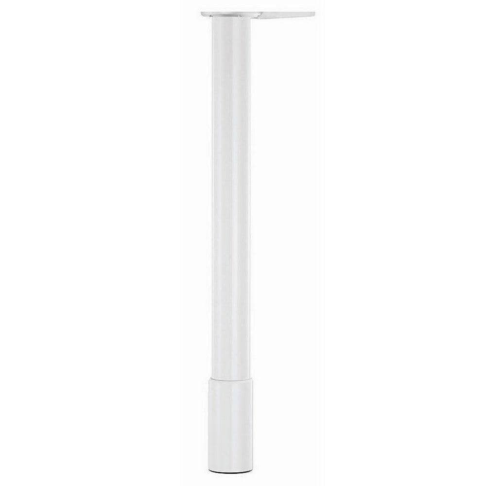 25 5/8 in. (650 mm) White Steel Adjustable Round Table Leg - Hercitys