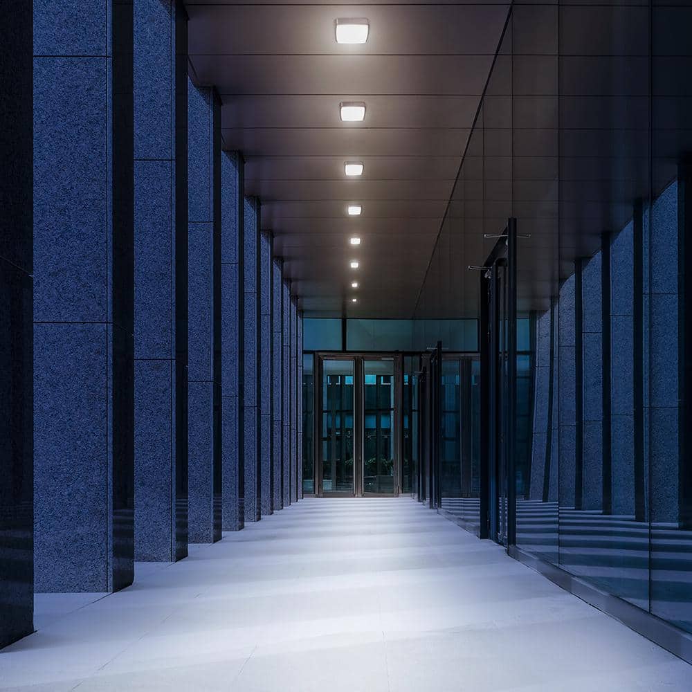 150W Equivalent Integrated LED Bronze Outdoor Canopy/Ceiling Light, 4000 Lumens, 4000K - Hercitys