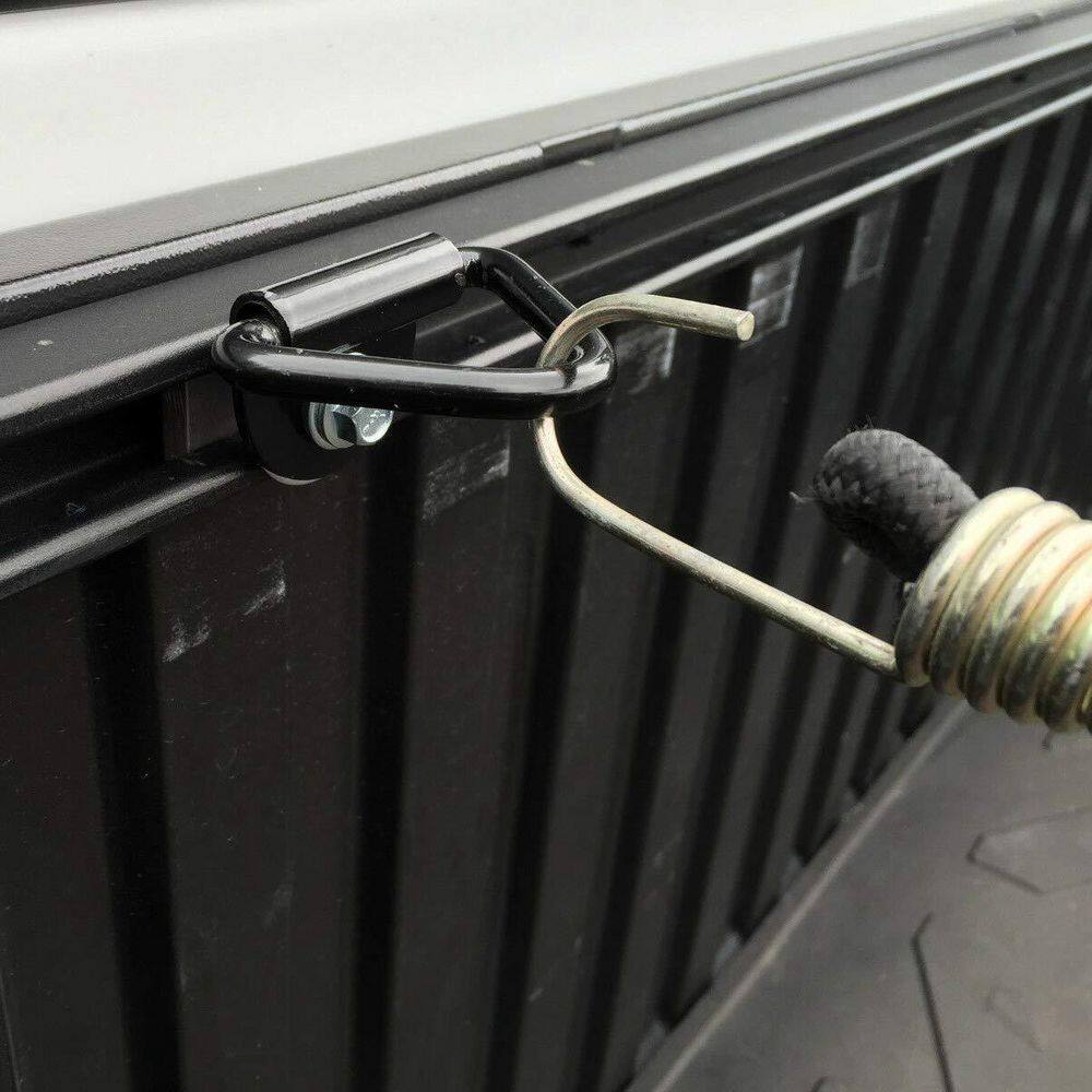 2 in. Heavy Duty Truck Bed Tie Down Anchors Rings Trailers Hook Cargo Bolt on V Ring Pickups Rail Accessories (4-Pack) - Hercitys