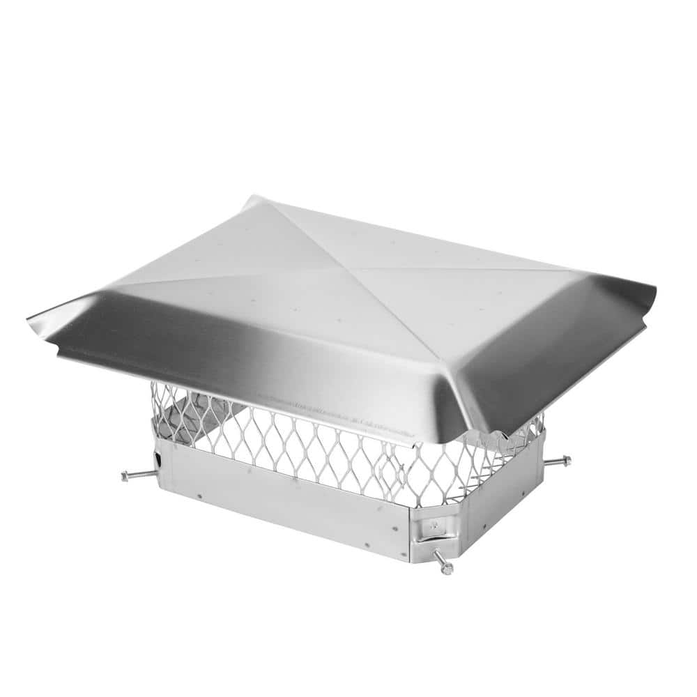 13 in. x 9 in. Bolt-On Single Flue Chimney Cap in Stainless Steel - Hercitys
