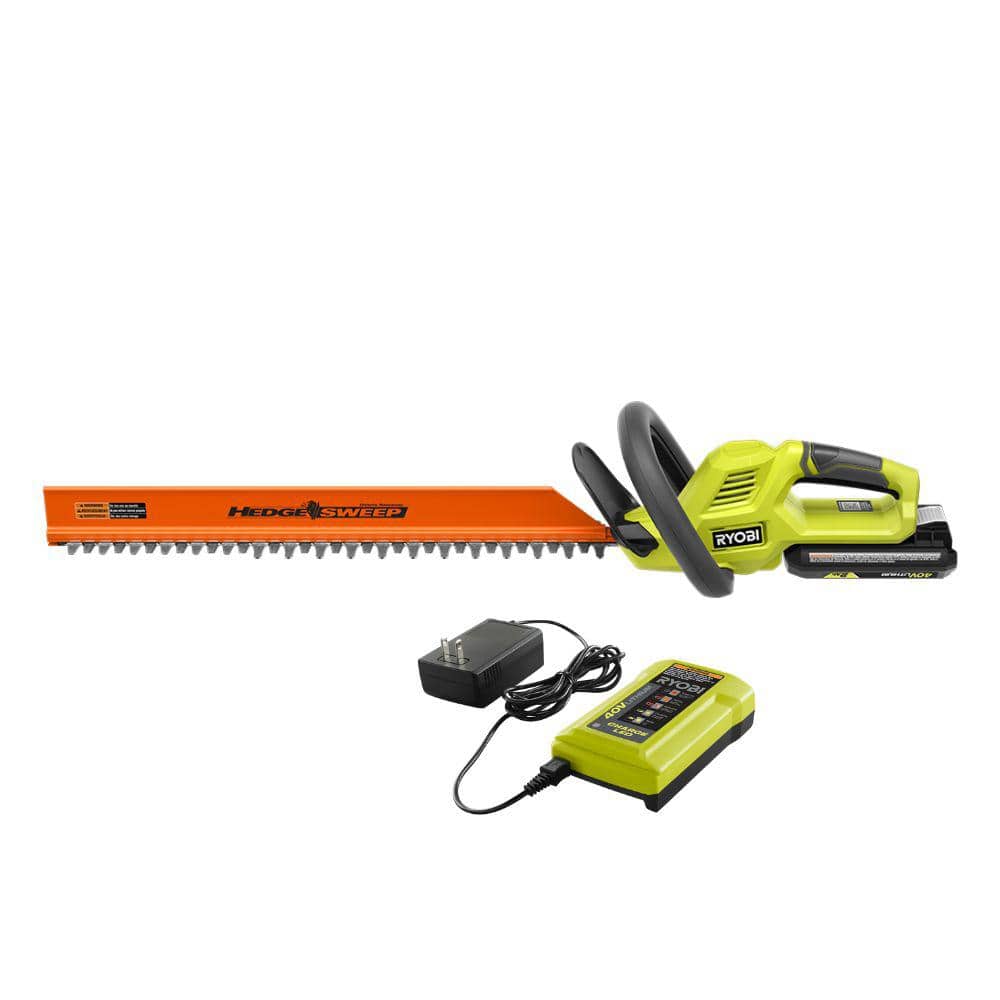 40V 24 in. Cordless Battery Hedge Trimmer with 2.0 Ah Battery and Charger - Hercitys