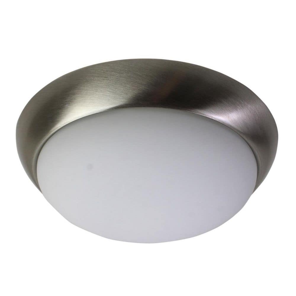 11 in. 1-Light Brushed Nickel LED Flush Mount - Hercitys