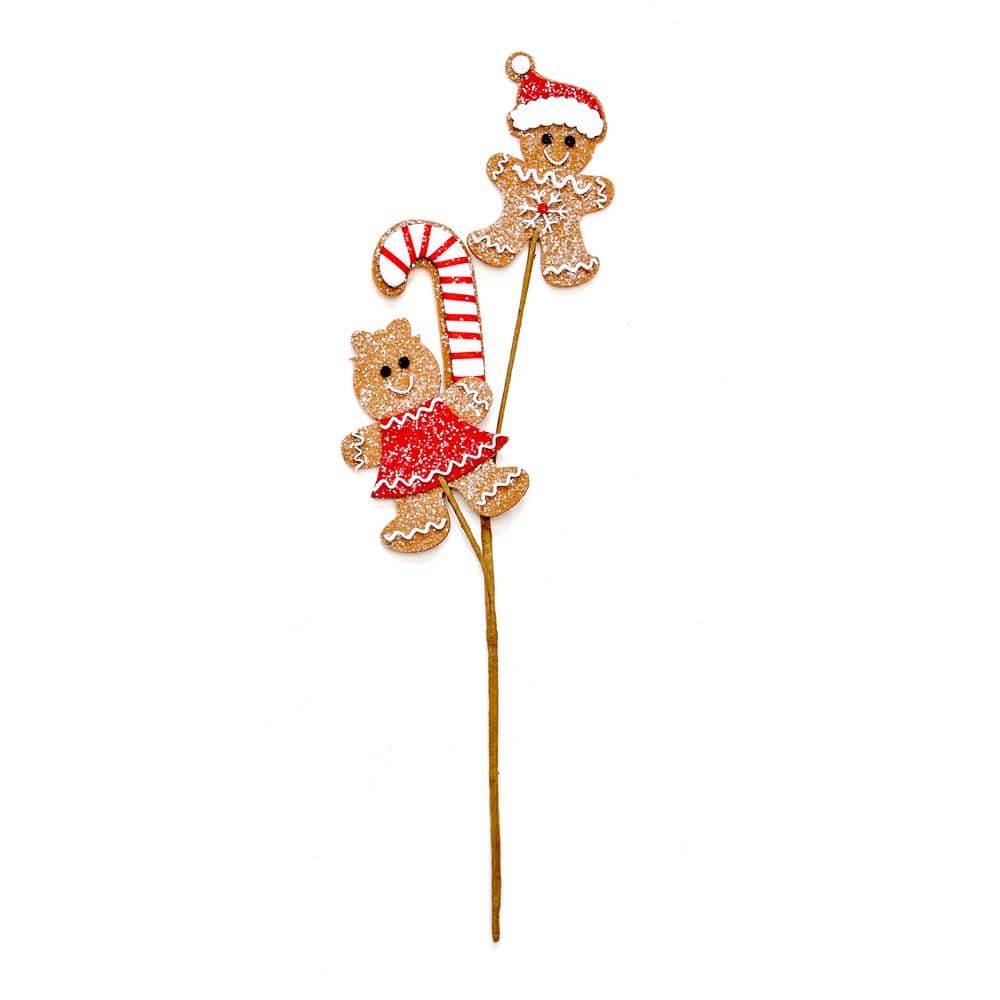12 in. Christmas Teddy Bear with C and y Cane Ornament Pick, Set of 3 - Hercitys