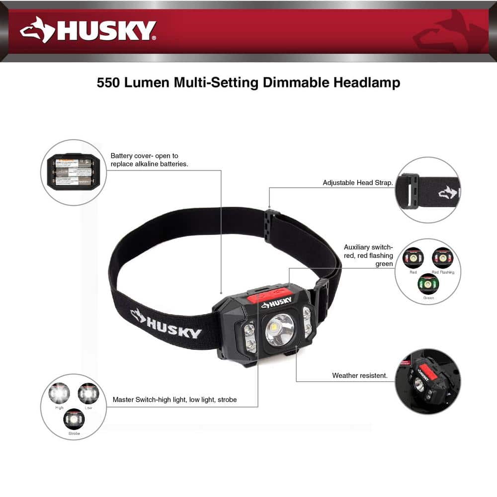 550 Lumens Compact Multi-Setting Dimmable Headlight - Hercitys