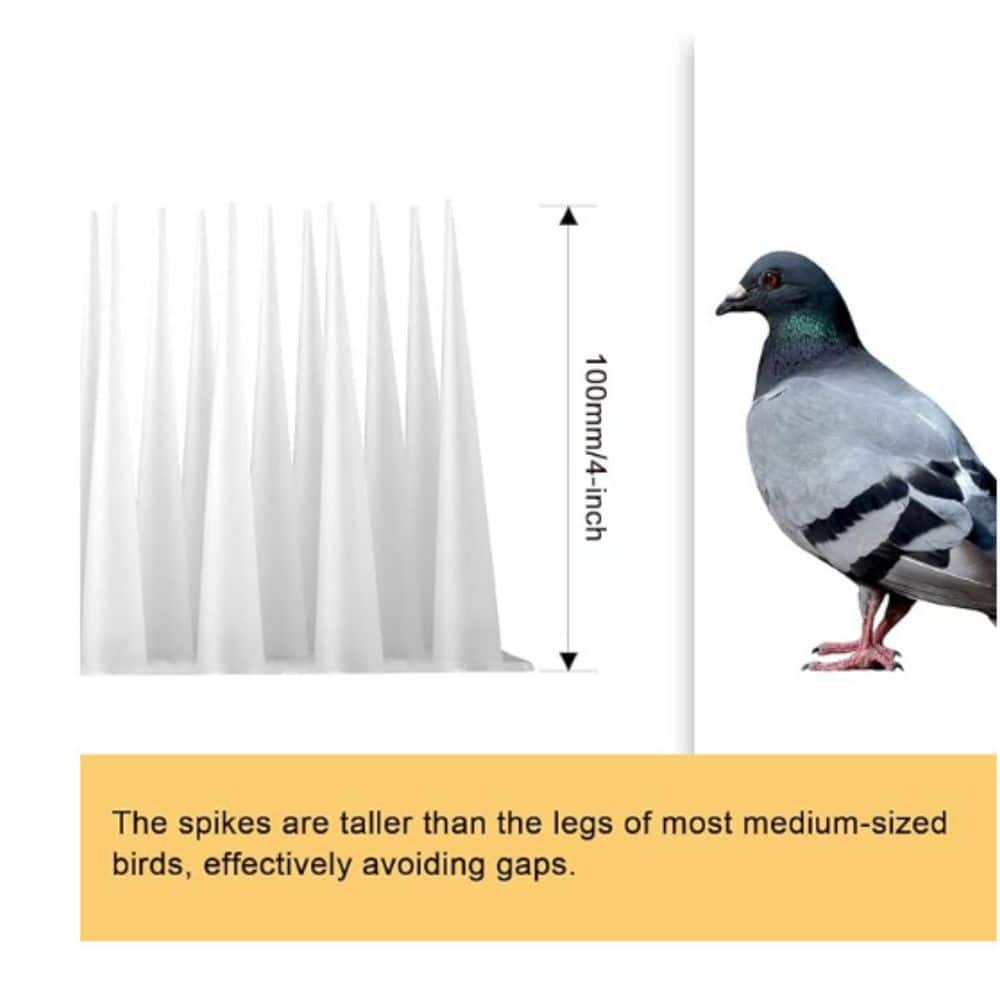 4 in. Bird Spikes for Outdoor Use Covers 4 ft. Durable and Weather-Resistant - Hercitys
