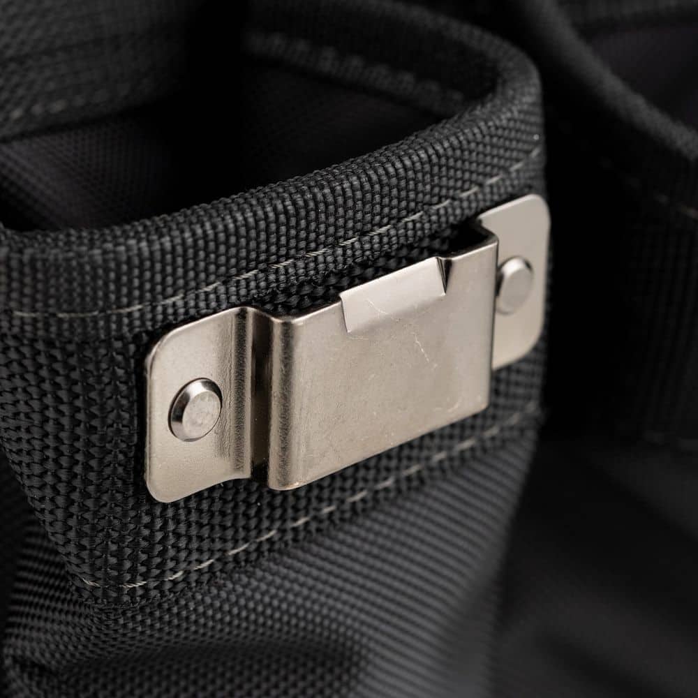 11 in. 14-Pocket Electricians Professional Tool Belt Pouch with Hammer Loop and Tape Measure Holder in Black - Hercitys