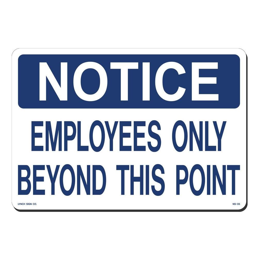 14 in. x 10 in. Notice Employees Only Sign Printed on More Durable, Thicker, Longer Lasting Styrene Plastic - Hercitys
