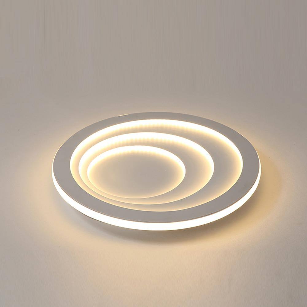 19.68 in. White Modern Simple Style Selectable LED Flush Mount Ceiling Light with Remote Control - Hercitys