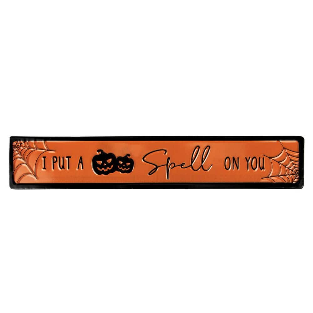 20 in. Orange and Black “I Put a Spell on You” Halloween Wall Sign - Hercitys