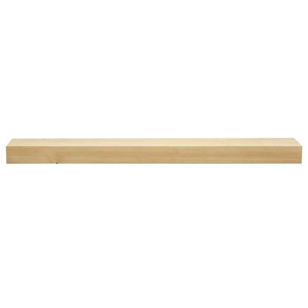 24 in. Natural Smooth Timber Floating Shelf-Versatile Wood Mantel and Wall Shelf - Hercitys