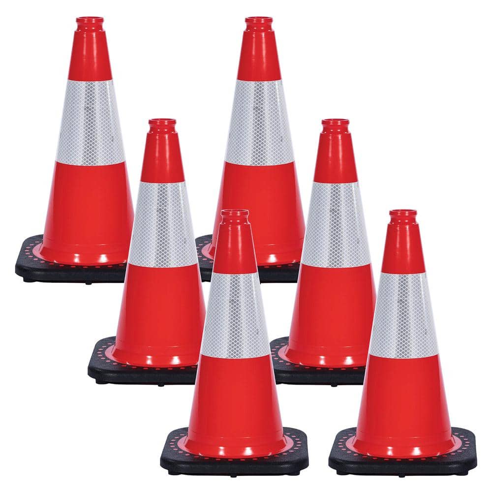 18 in. Red Reflective Traffic Cones - Hercitys