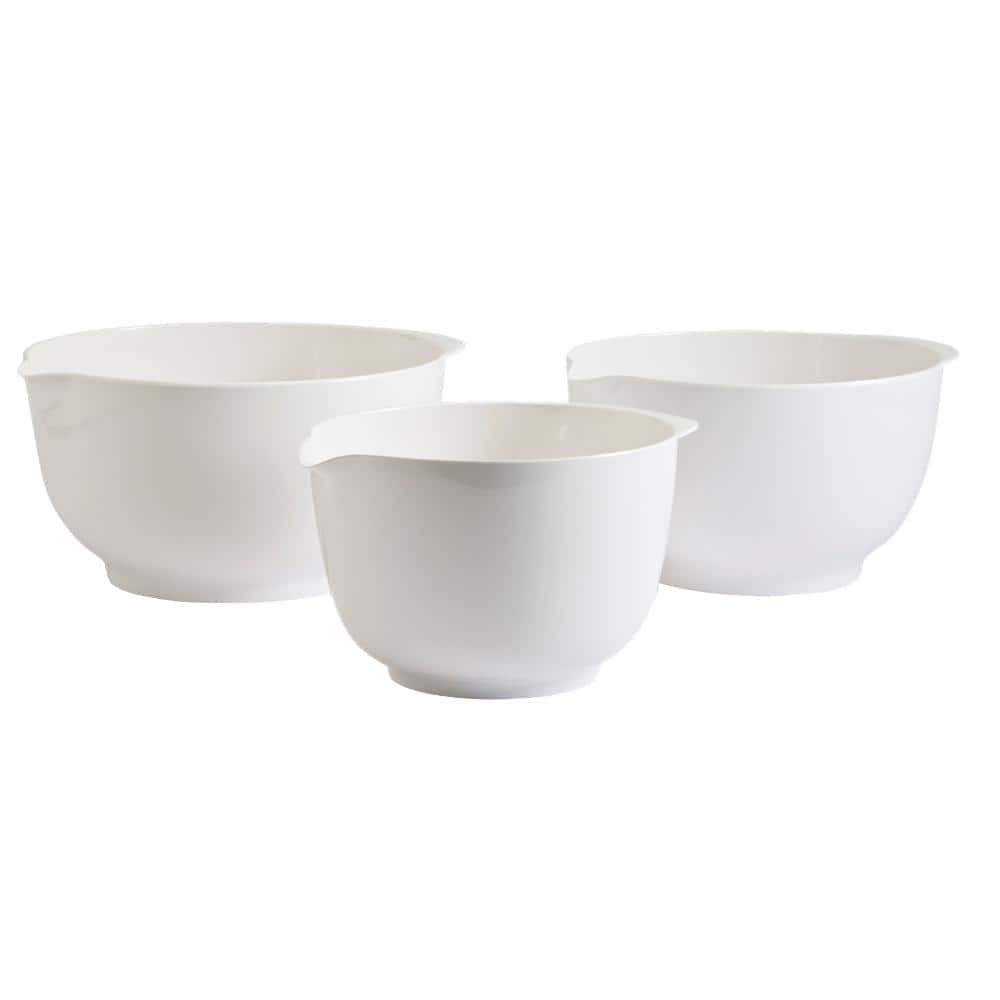 2, 3 and 4 l Melamine Mixing Bowl Set in White (Set of 3) - Hercitys