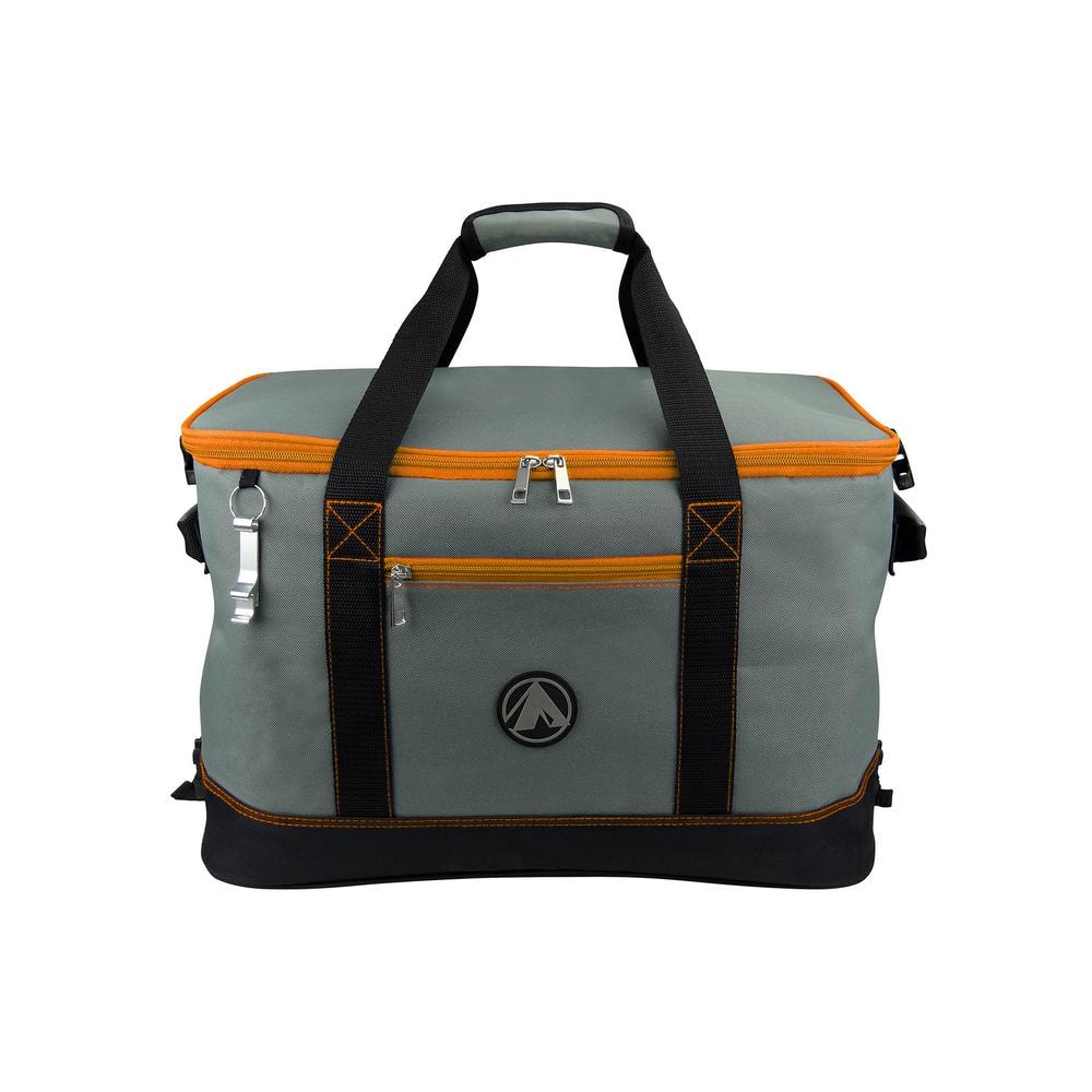 2-Cargo Pockets Collapsible Soft Cooler with Bottle Opener in Orange - Hercitys