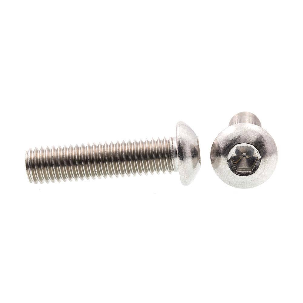 1/2 in.-13 x 2 in. Grade 18-8 Stainless Steel Hex (Allen) Drive Button Head Socket Cap Screws (5-Pack) - Hercitys