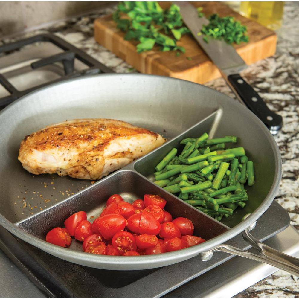 12 in. Cast Aluminum 3-in-1 Divided Saute Pan - Hercitys