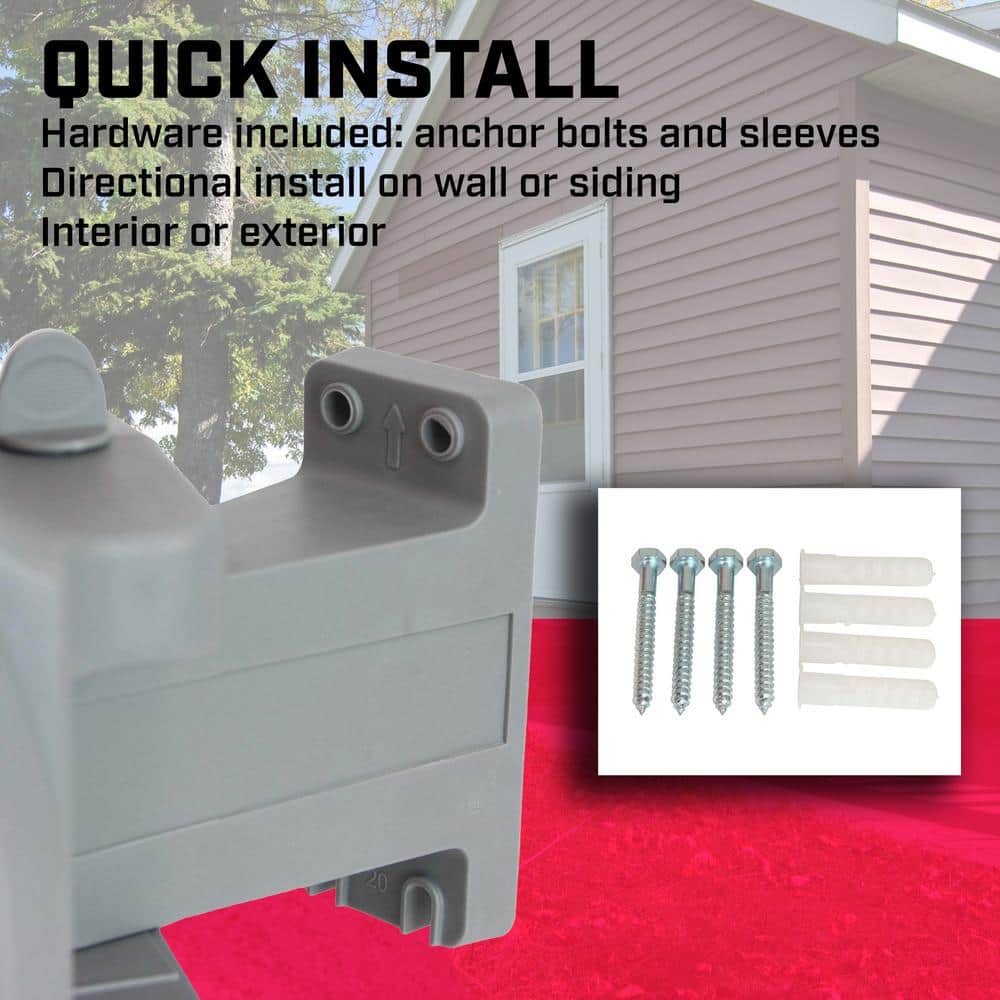 1/2 in. dia. x 65 ft. Heavy-Duty Wall Mount Retractable Hose Reel - Hercitys