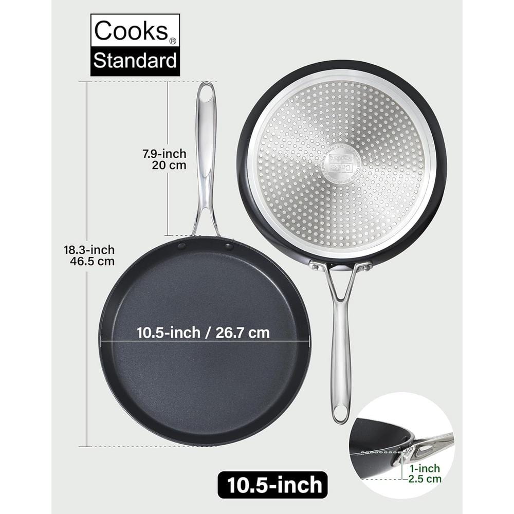 10.5 in. Hard Anodized Aluminum Nonstick Griddle Crepe Pan - Hercitys