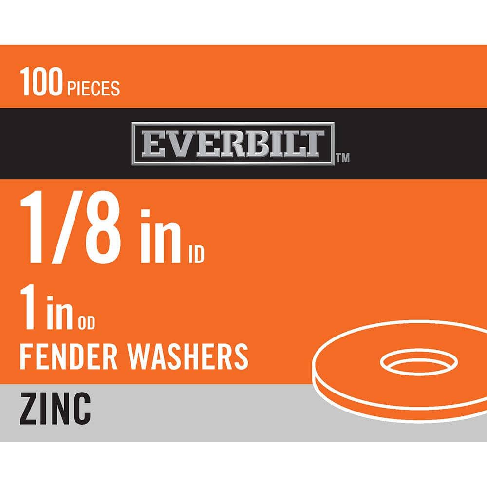 1/8 in. x 1 in. Zinc-Plated Fender Washer (100-Piece) - Hercitys