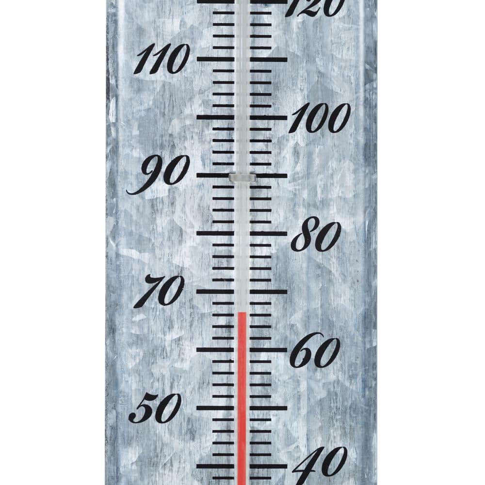 19.50 In. Galvanized Metal Analog Vertical Thermometer - Hercitys