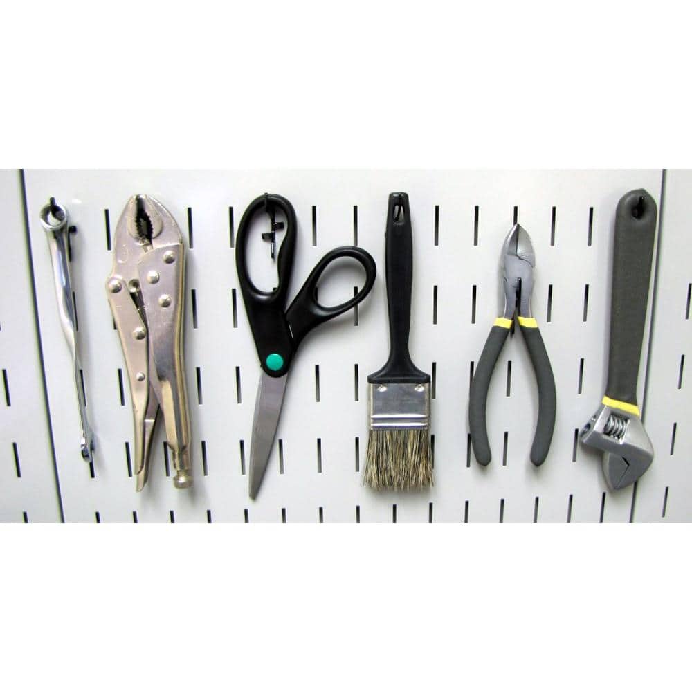 1 in. Tall Slot Use Only Slotted Metal Pegboard Deluxe Hook Assortment with Black Tool Board Hooks - Hercitys