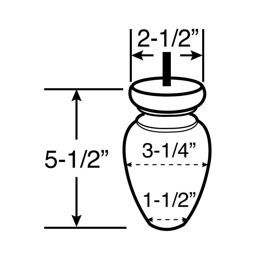 5-1/2 in. x 3-1/4 in. Unfinished Solid Hardwood Round Bun Foot (4-Pack) - Hercitys
