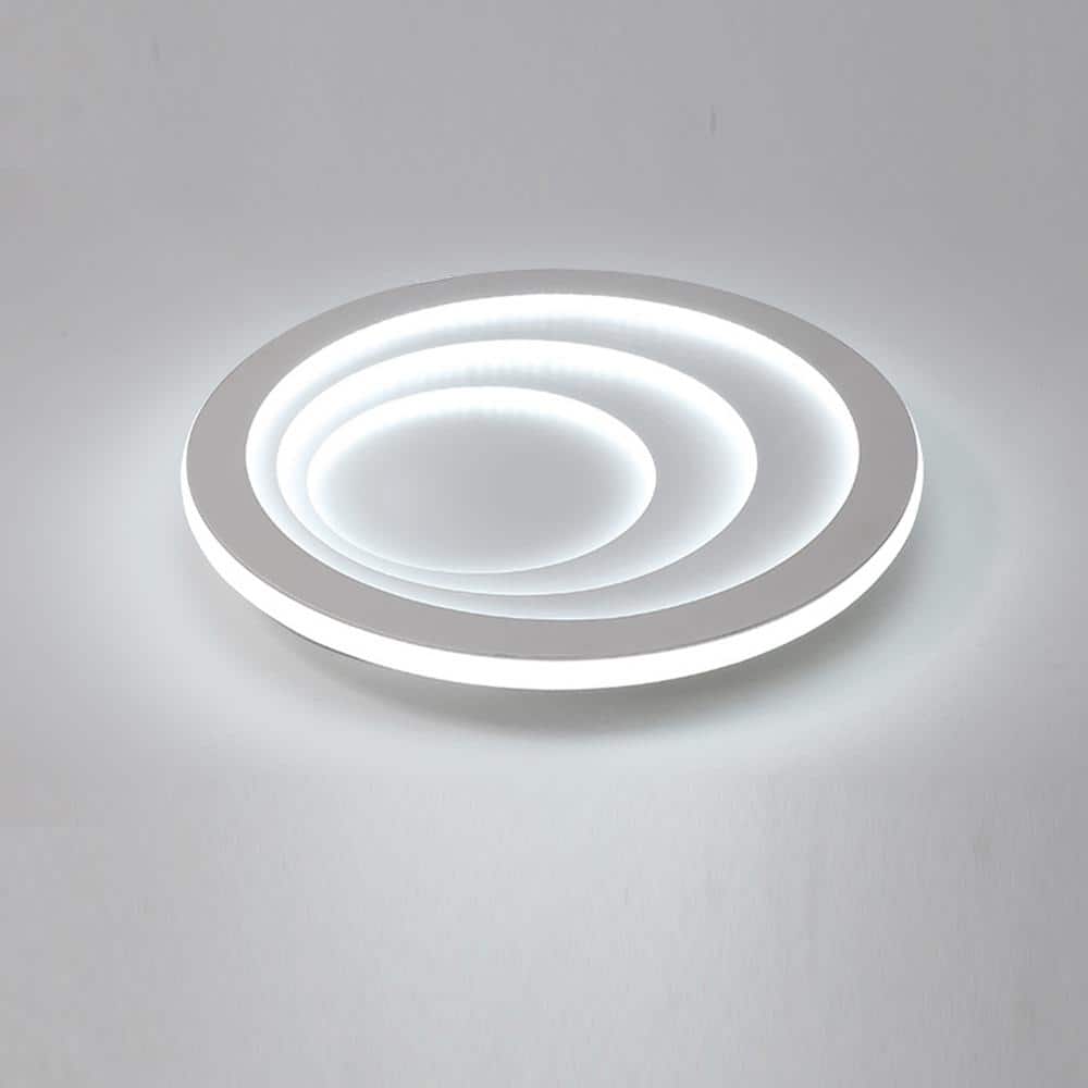 19.68 in. White Modern Simple Style Selectable LED Flush Mount Ceiling Light with Remote Control - Hercitys